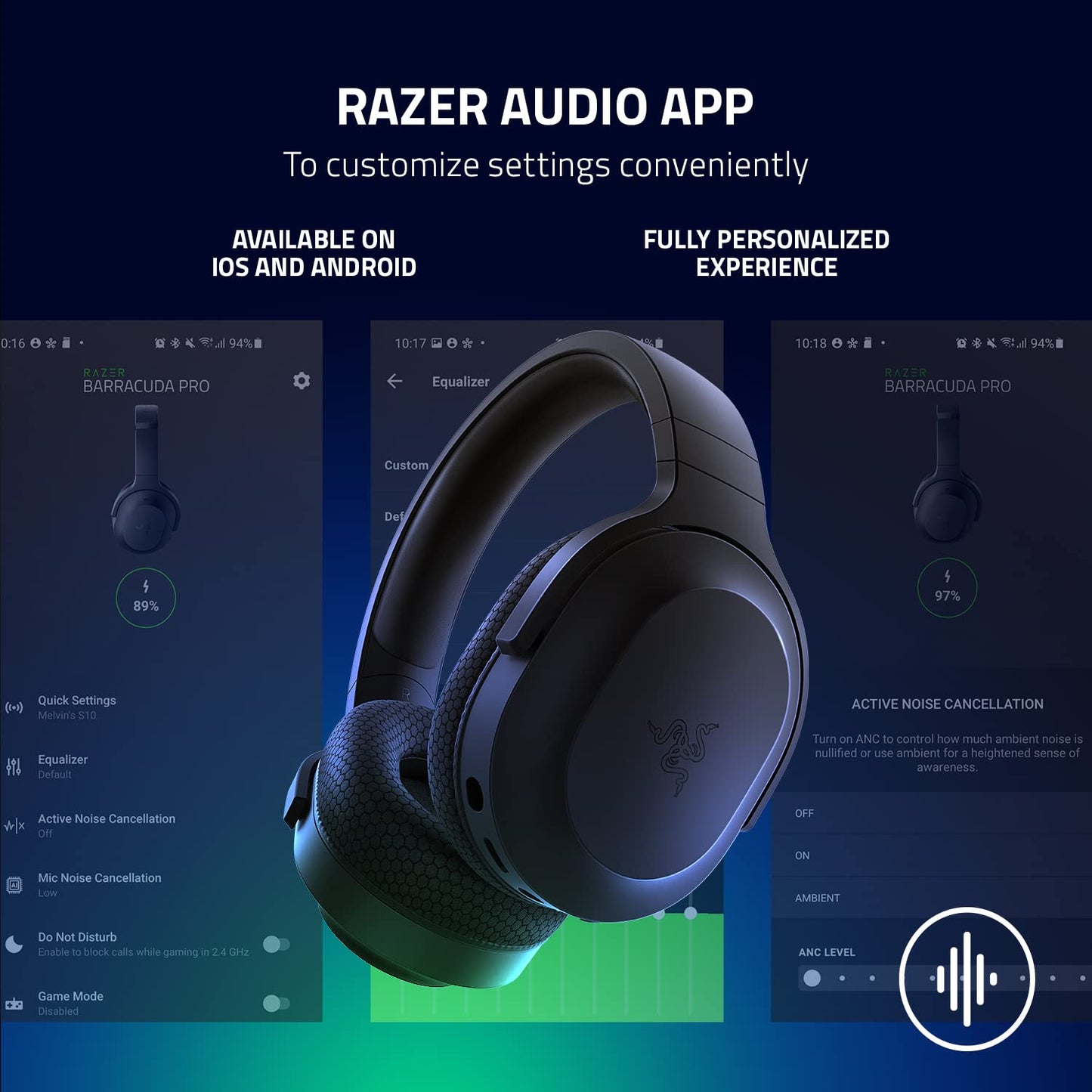 Razer Barracuda X Wireless Gaming & Mobile Headset (PC, PlayStation, Switch 2, Android, iOS): 2.4GHz Wireless + Bluetooth - Lightweight - 40mm Drivers - Detachable Mic - 50 Hr Battery - Black