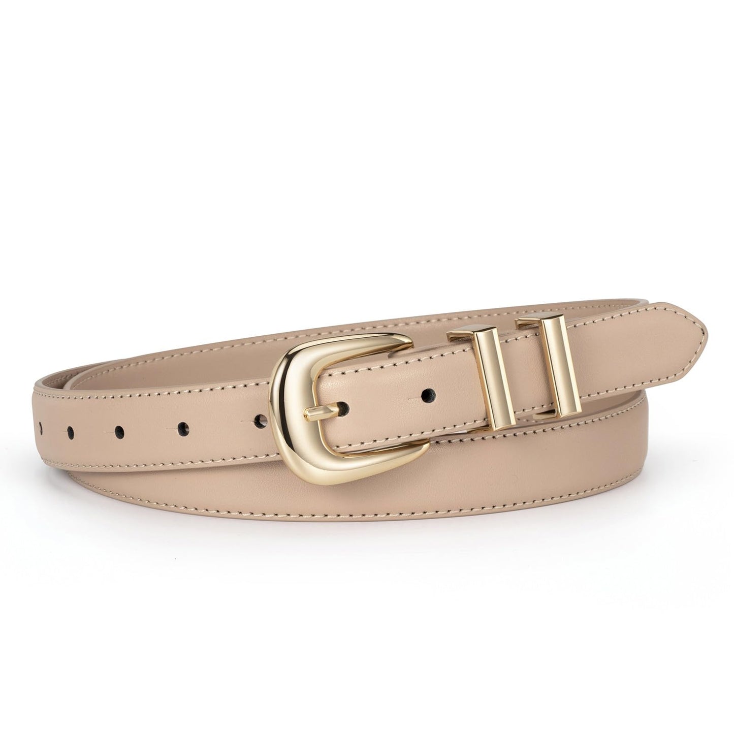 YooAi Womens Belt Fashion Leather Wais Belt for Jeans Pants Dresses with Gold Buckle Khaki 100 S