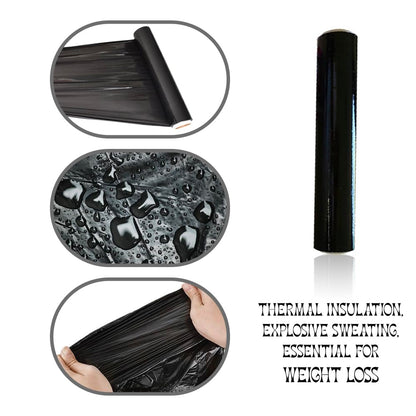 Meckerni 328 ft Black Osmotic Plastic Stomach Wrap, Saran Wrap For Exercise and Sweat Enhancer Body Wrap