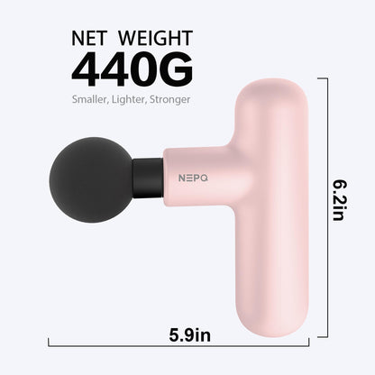 Mini Massage Gun, Powerful Fascial Gun Portable Deep Tissue Percussion Muscle Back Head Massager for Pain Relief with 4 Massage Heads High-Intensity Vibration Rechargeable Small Massage Gun