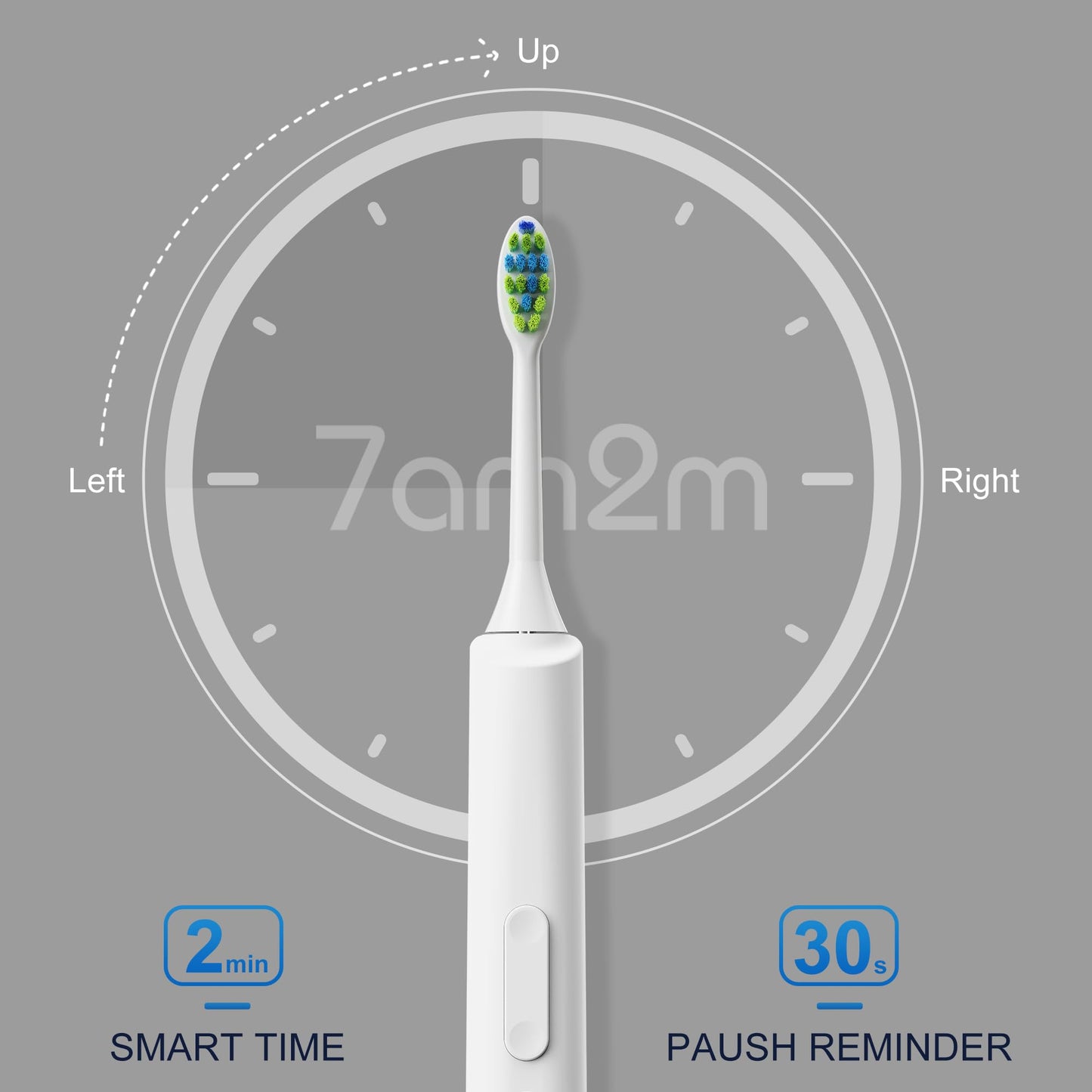7AM2M Sonic Electric Toothbrush for Adults and Kids, 40000VPM Power Toothbrushes, USB-C Rechargeable with 4 Brush Heads, 5 Modes, 2 Minutes Built in Smart Timer, One Charge for 60 Days (Black)