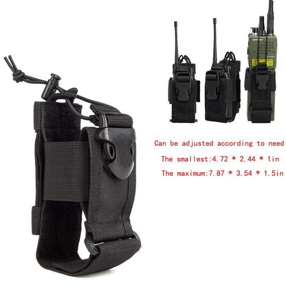 LUITON Tactical Molle Radio Pouch - Heavy Duty Holster Bag for Two-Way Walkie Talkies - Compatible with Bags/Packs/Duffels (Black)