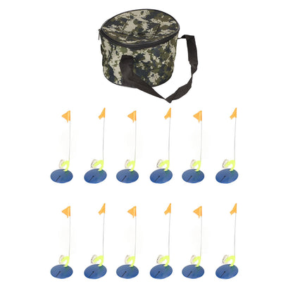 RiToEasySports 6 Set Ice Fishing Tip Ups with Storage Bag - Tip Up Flag Indicators for Winter Fishing