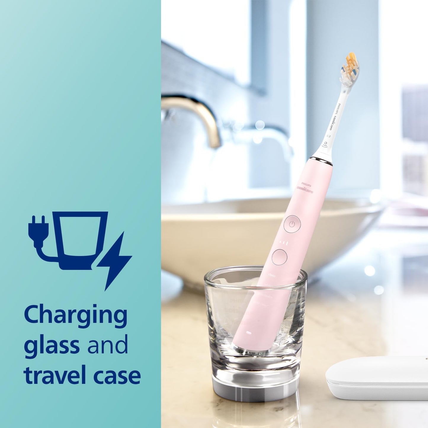 Philips Sonicare DiamondClean Smart 9300 Electric Toothbrush, Sonic Toothbrush with App, Pressure Sensor, Brush Head Detection, 4 Brushing Modes and 3 Intensity Levels, White, Model HX9903/05