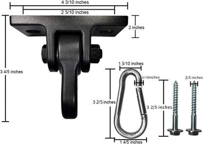 ABUSA Heavy Duty Black Swing Hangers Screws Bolts Included Over 5000 lb Capacity Playground Porch Yoga Seat Trapeze Wooden Sets Indoor Outdoor (4 Pack)