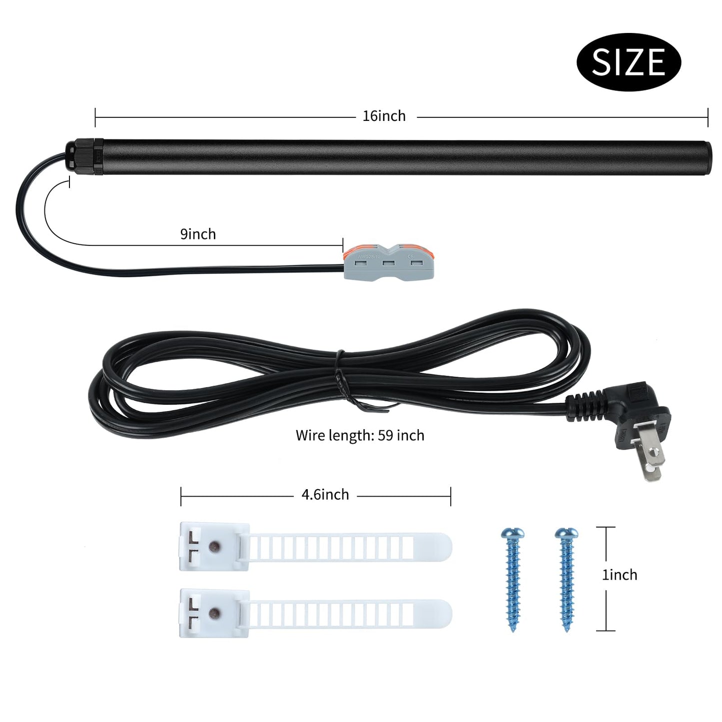 briidea Safe Dehumidifier Rod, Rod Reducing Humidity with Easy Installation and Plug Cord Easily Threading Through Safe's Hole, 12/16/24 inches Effective Coverage up to 100/150/300 Ft³, 110V