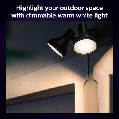 PHILIPS Hue Smart 100W PAR38 LED Bulb, 2 Pack, White & Color Ambiance Color-Changing Light, 1300LM, E26, Outdoor Light Bulbs, Control with Hue App, Works with Alexa, Google Assistant and Apple Homekit