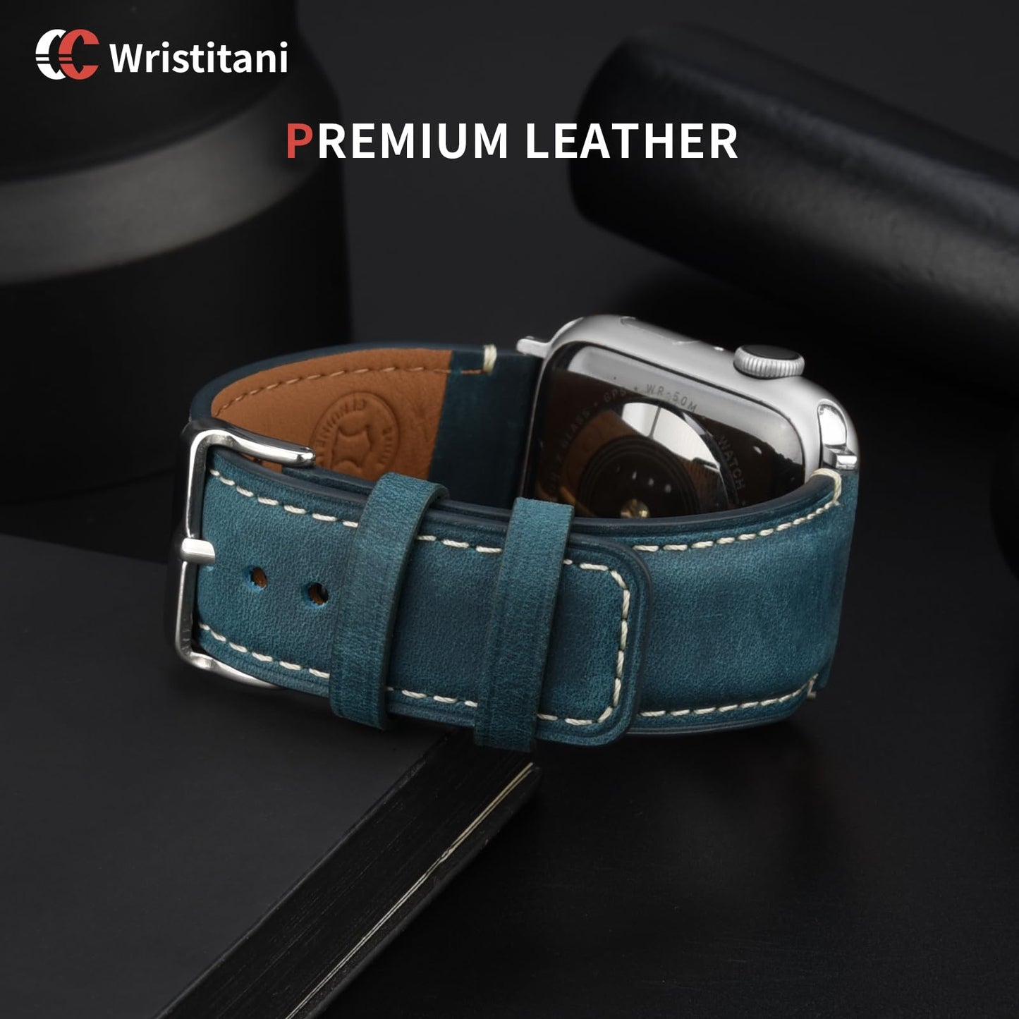 Wristitani 3 Pack Leather Bands Compatible With Apple Watch Bands 44mm 45mm 46mm 49mm 40mm 41mm 42mm for Men,Genuine Leather Replacement Straps for iWatch Ultra3/2/1 SE3/2/1 Series 11/10/9/8/7/6/5/4