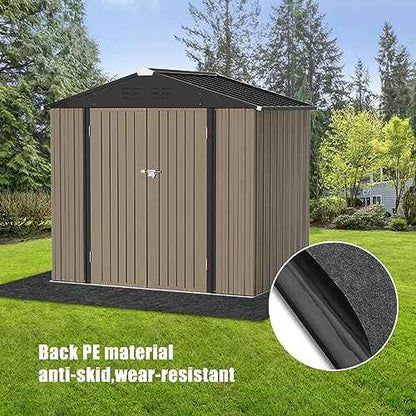 8x6.2 FT Outdoor Storage Shed Mat-Waterproof Dustproof Outdoor Carport Mat- Backing Prevents Liquid Penetration£¬Anti-Slip Patio Furniture Floor Mat for Protect Storage Shed Floor£¬Grey