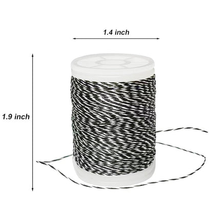 - QI HUO JU - Archery Bow String Serving Thread Jig 131 yard/120m Bow Serving String 3-Strands String Thread Tool for Compound Bow Tying Peep Sight Nock Accessories (Black-White)
