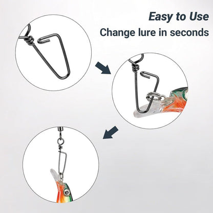High-Strength Fishing Snaps - Stainless Steel Barrel Swivels | Freshwater Lure Connector