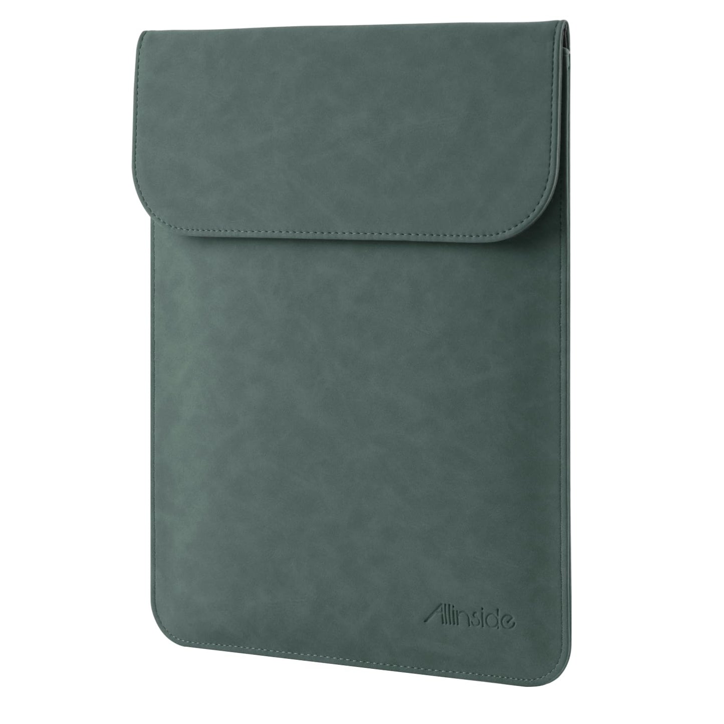 Allinside 13 inch Laptop Sleeve Case for MacBook Neo A18 Pro/MacBook Air 13 2018-2026/MacBook Pro 13 2016-2022, Waterproof PU Suede Leather Laptop Sleeve Bag Protective Vertical Case Cover, Dark Green