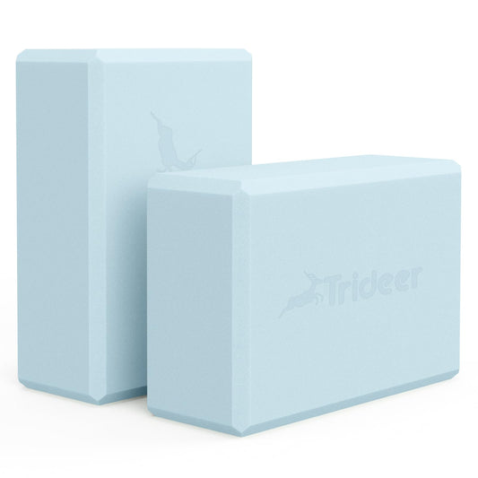 Trideer Yoga Blocks 2 Pack, Soft Non-Slip Foam Blocks with Beveled Edges for Alignment and Stretching in Yoga, Pilates, and Dance - Supportive, Lightweight, Odor Resistant, Latex-Free