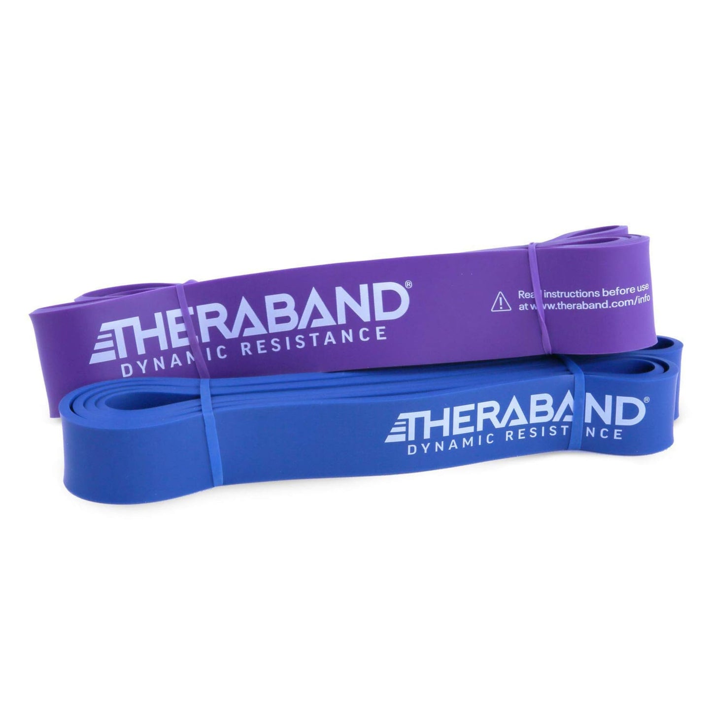 THERABAND High Resistance Bands, Set of 2 Elastic Super Bands for Improving Flexibility, Injury Rehab, & Full Body Workouts, Heavy Duty Stretch Bands for Lifting, 1 Light & 1 Medium Band