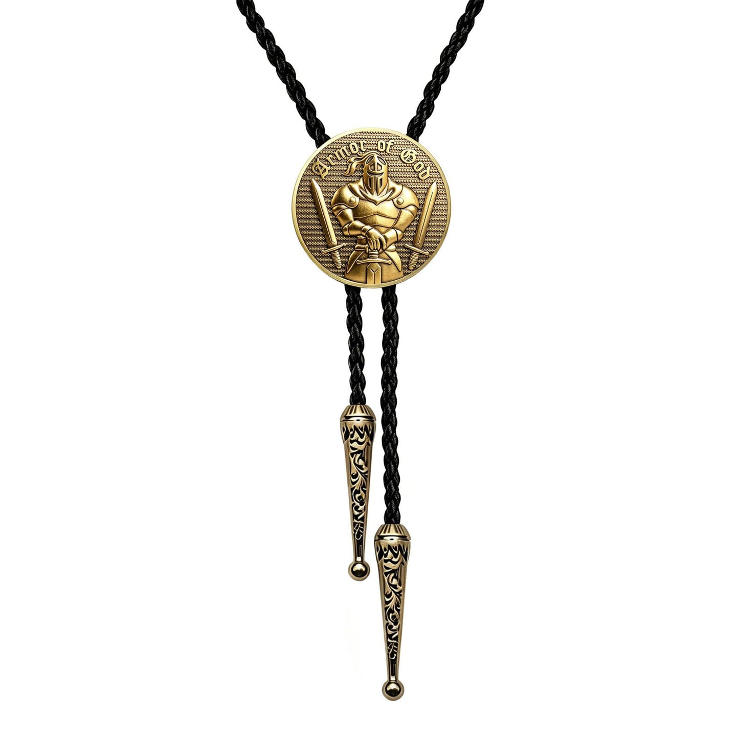 JPJZY Knights Templar Bolo Tie for Men Put on The Full Armor of God Necktie Unique Religious Warrior Theme Accessory for Cowboy (Style 9 - Bronze)