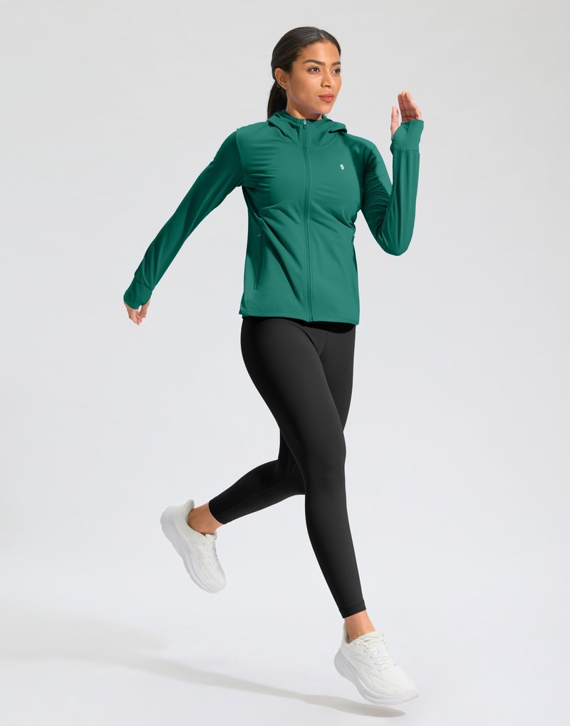 Soothfeel Women's UPF 50+ Sun Protection Hoodie Jacket Lightweight Long Sleeve Sun Shirt for Women with Pocket Hiking Outdoor(Teal, 2X-Large)