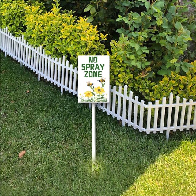 Uptell No Spray Zone Yard Signs with Stakes Aluminum Sign for House/Front Door and Business Outdoor Decoration 7x8.8 Inch