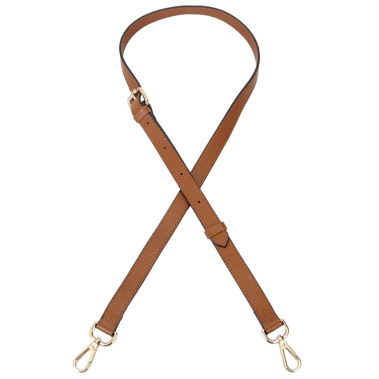 LIVE UP Full Grain Leather Adjustable Replacement Cross Body Purse Shoulder Strap Handbag Bag Wallet, 2/3” Wide(Brown)