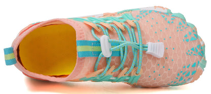ANYUETE Water Shoes for Kids Boys Girls Aqua Socks Barefoot Beach Sports Swim Pool Outdoor Lightweight Quick Dry Pink 02 13 Little Kid