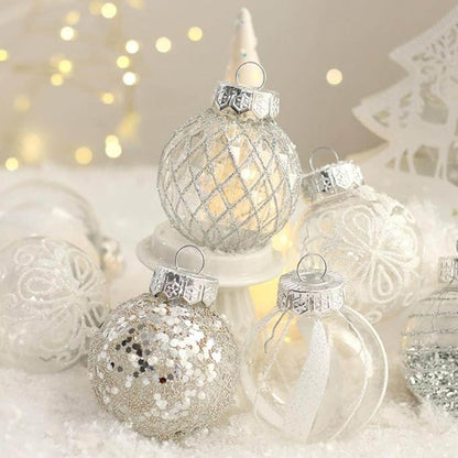 25Pcs Christmas Ornaments Sets 2.36” Christmas Ball Ornaments Christmas Tree Ornaments Shatterproof Xmas Balls Bulbs for Holiday Wedding Party Christmas Tree Decoration（Silvery White）