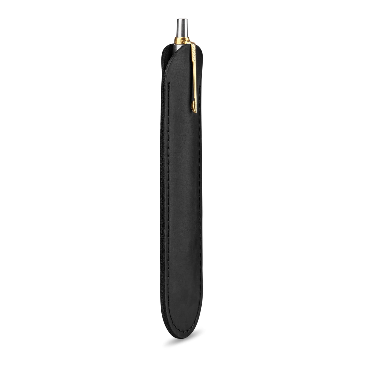 MAKYN Leather Pen Case, Single Pen Pouch Cover, Fountain Pen Sleeve Holder (Black)