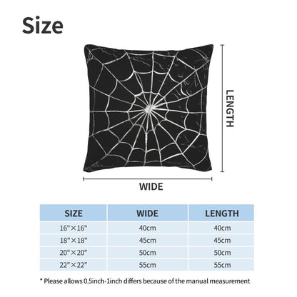 Jbofyee Black and White Spider Web Throw Pillow Cover 18x18 Inch Halloween Spiderweb Decorative Pillow Cases Soft Throw Pillows for Living Room Bedroom Sofa Couch Cushion Cover Set of 2