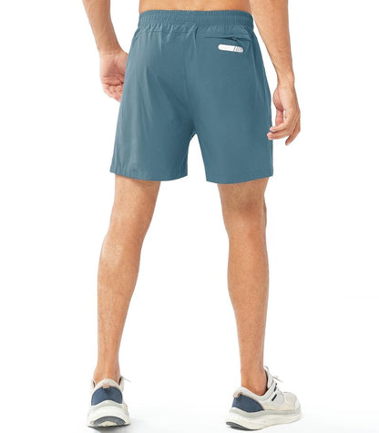 NORTHYARD Men's Athletic Running Shorts Gym Workout 7"/9"/5" Quick Dry Lightweight Sports Basketball Tennis 3 Zipper Pockets GREYBLUE-5inch 2XL