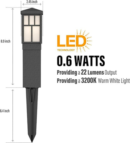 Low Voltage Landscape Lights Outdoor Pathway Lighting 8 Pack LED Path Lights 12V Landscape Light Mission Collection Bollard Decoration for Outdoor Outside Garden Driveway 8419-4321-08
