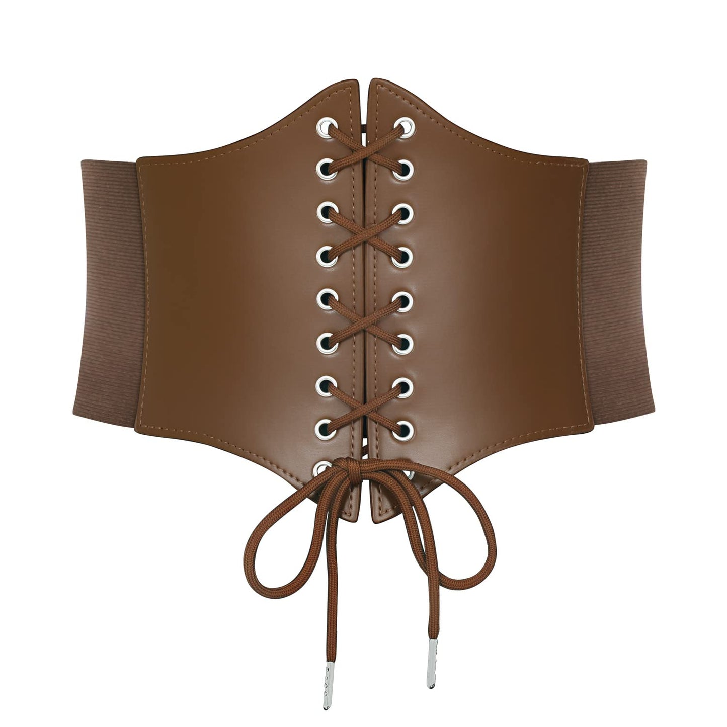 LEACOOLKEY Lace-up Cinch Belt, Women Corset Waist Belt, Tied Corset Elastic Belt, Obi Belt for Women for Dress, Halloween Accessories