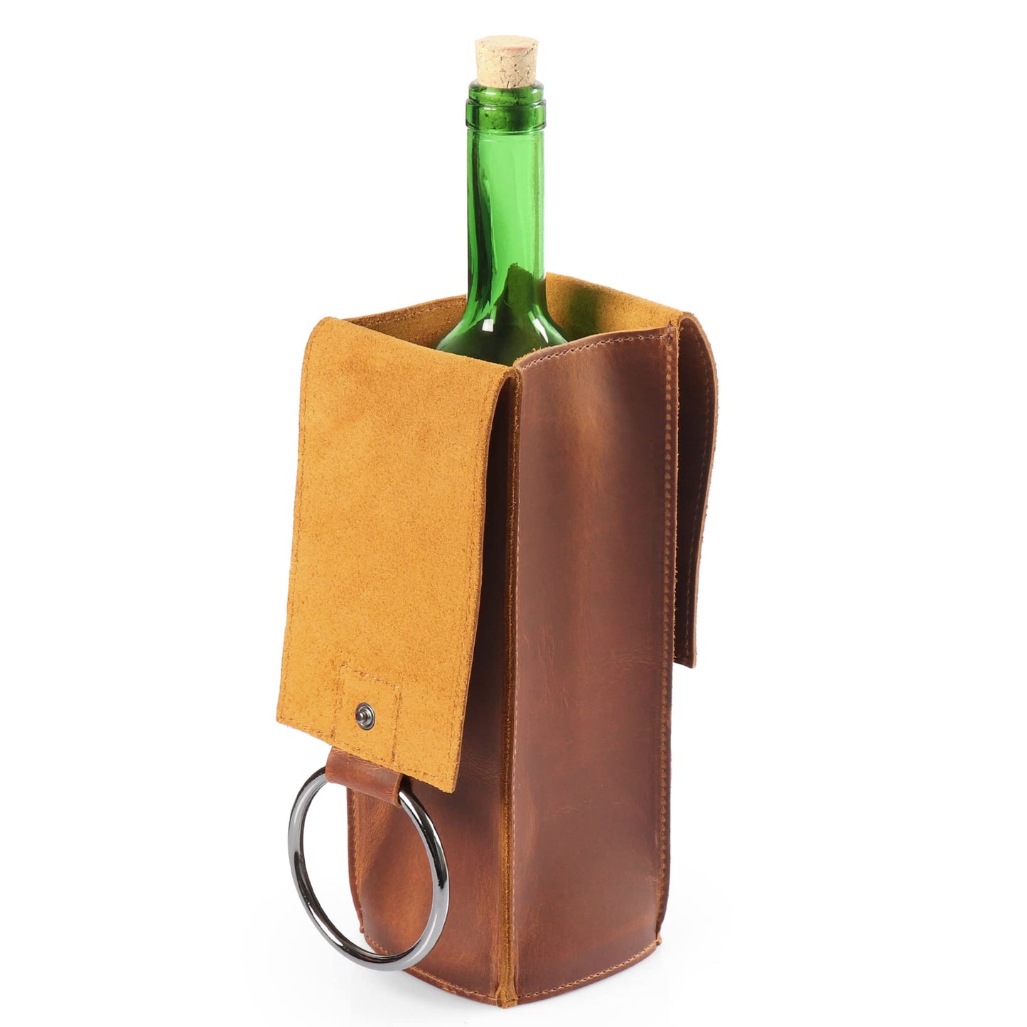 Londo Genuine Leather Wine Bottle Holder – Stylish & Durable Wine Carrier for Travel, Picnics, and Gifting
