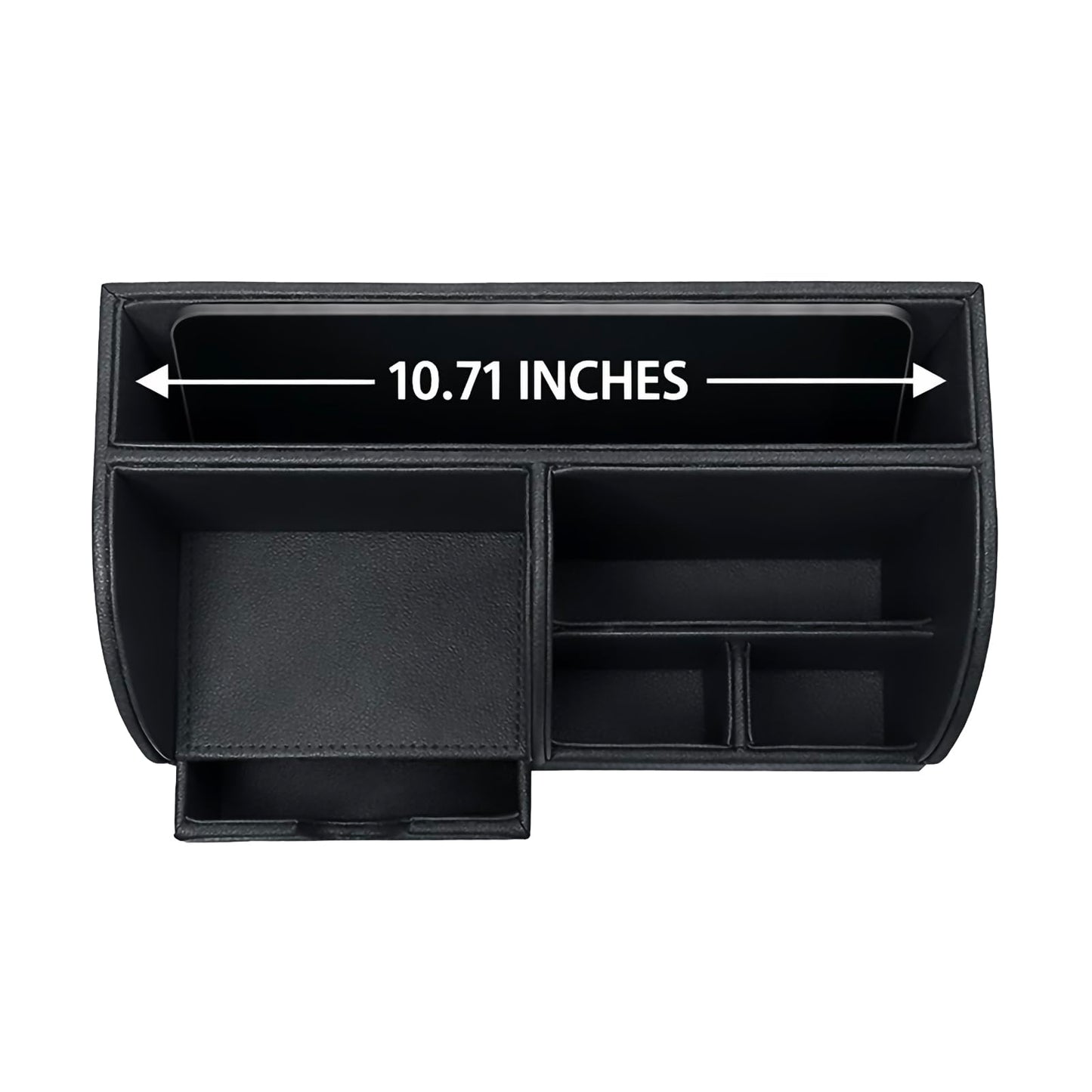 UnionBasic Desk Organizer - Multifunctional Leather Desktop Pen Holder Storage Box - Business Card/Pen/Pencil/Mobile Phone/Stationery Holder, Black