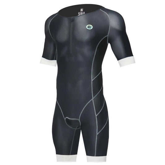 CGLRybO Mens Pro Trisuit Short Sleeve Triathlon Suit Best for Swimming Racing Tri Suit