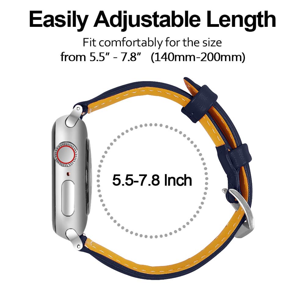 OULUCCI Leather Bands Compatible Apple Watch Bands For Women 38mm 40mm 41mm 42mm 44mm 45mm 46mm 49mm, Top Grain Leather Band Replacement Strap for iWatch Ultra SE SE2 Series 11 10 9 8 7 6 5 4 3 2 1