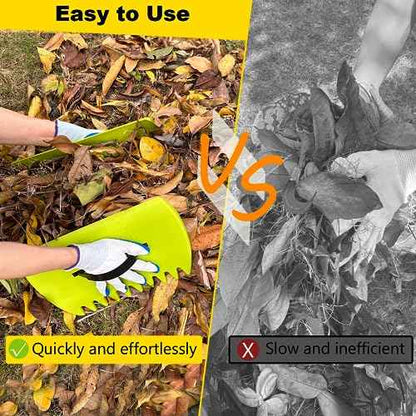 Leaf Scoops Hand Rakes, Leaf Scoops and Claws with Gloves, Lightweight Plastic Leaf Scoop, Large Leaf Grabbers for Picking Up Leaves, Clippings, Grass(1 Set, Green)