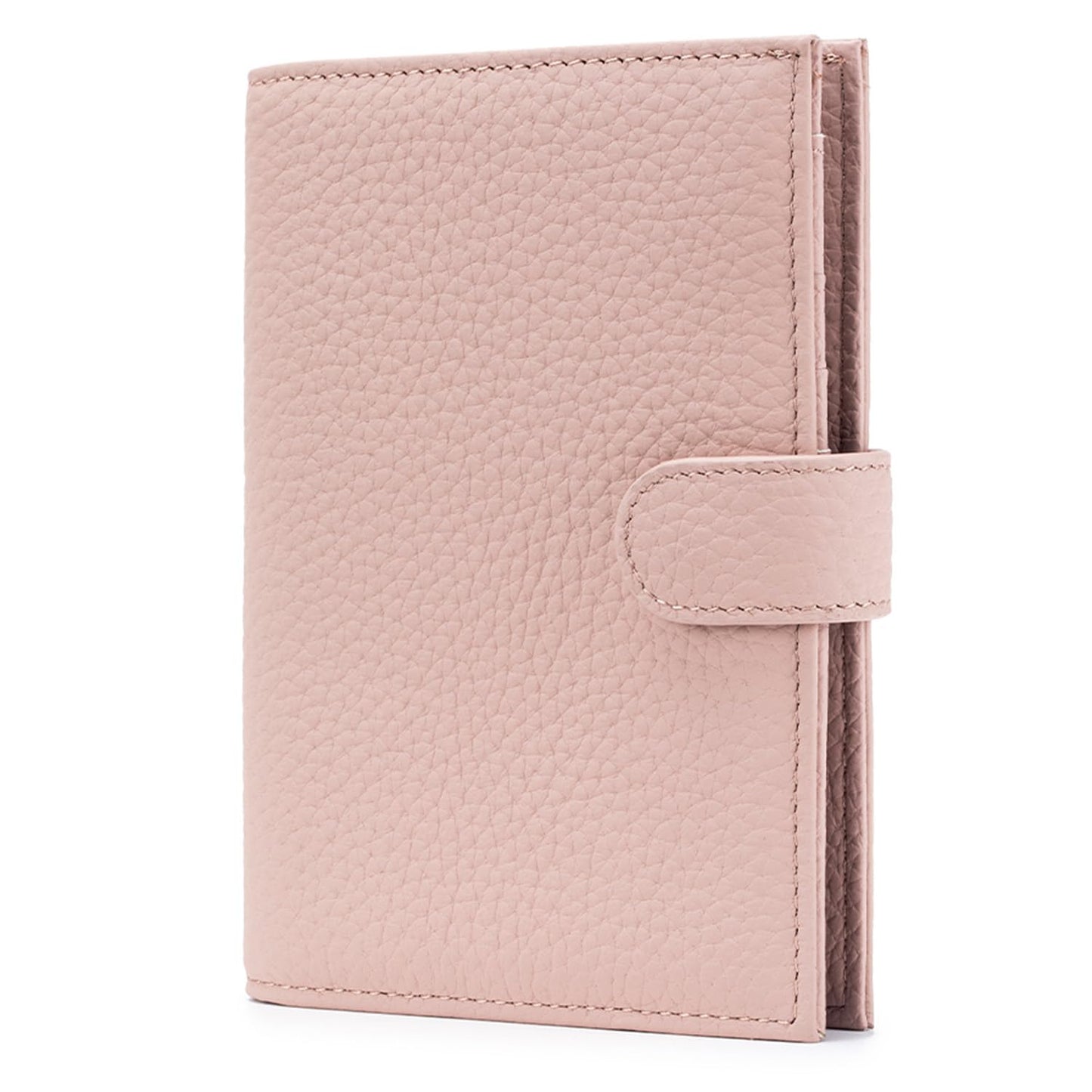 Karmiir RFID Passport Holder Travel Wallet for Women, Leather Passport Cover Wallet with Card Holders SIM Slots,Zippered Coins Pocket and Cash Slot Slim Compact Travel Wallet (Pink)
