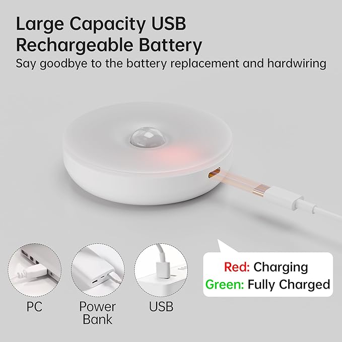 Homelist Motion Sensor Lights Indoor with Remote Control, 6 Pack Closet Night Lights Battery Operated Stick on Under Cabinet Lighting, 3 Color Temps Rechargeable Puck Lights for Kitchen Stair Hallway