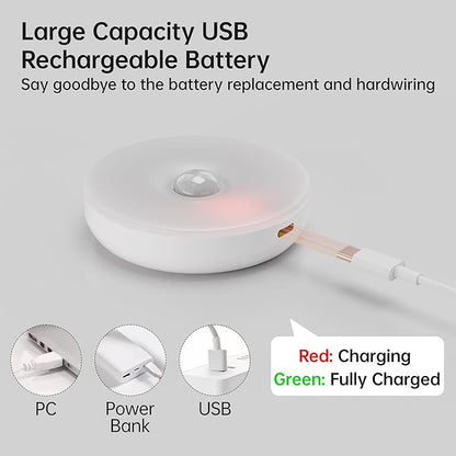 Homelist Motion Sensor Lights Indoor with Remote Control, 6 Pack Closet Night Lights Battery Operated Stick on Under Cabinet Lighting, 3 Color Temps Rechargeable Puck Lights for Kitchen Stair Hallway