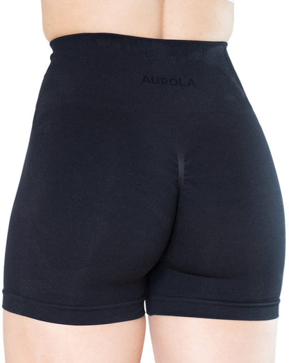 AUROLA CAMO Collection Workout Shorts for Women Subtle Logo Seamless Scrunch Gym Yoga Running Active Short,Camo-Black Ash,M