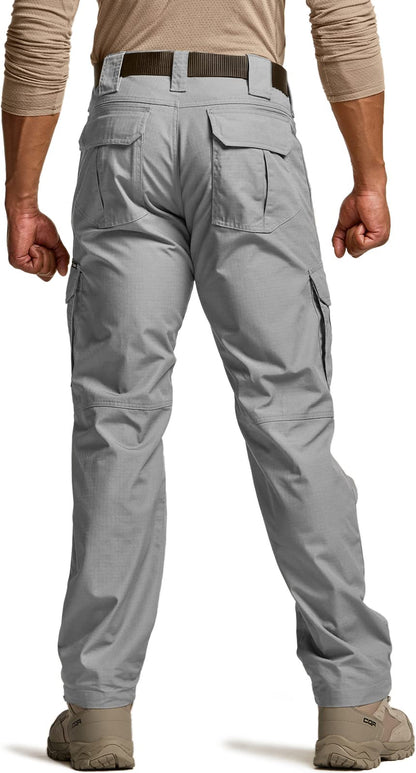 CQR Men's Tactical Pants, Water Resistant Ripstop Cargo Pants, Lightweight EDC Work Hiking Pants, Outdoor Apparel, Duratex Mag Pocket Stone, 32W x 32L