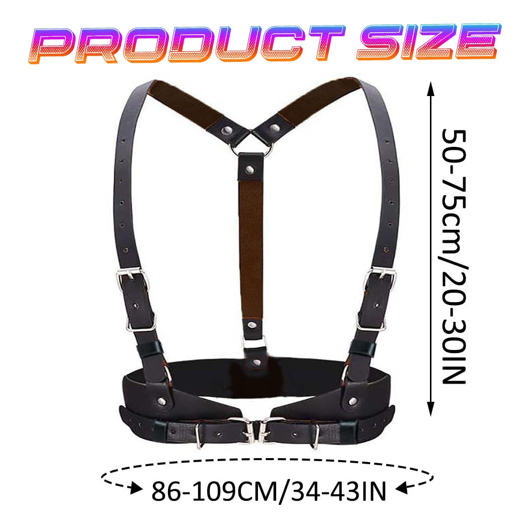 CLOACE Black Harness Belts for Woman Fashion Leather Chest Harness Goth Rave Belt