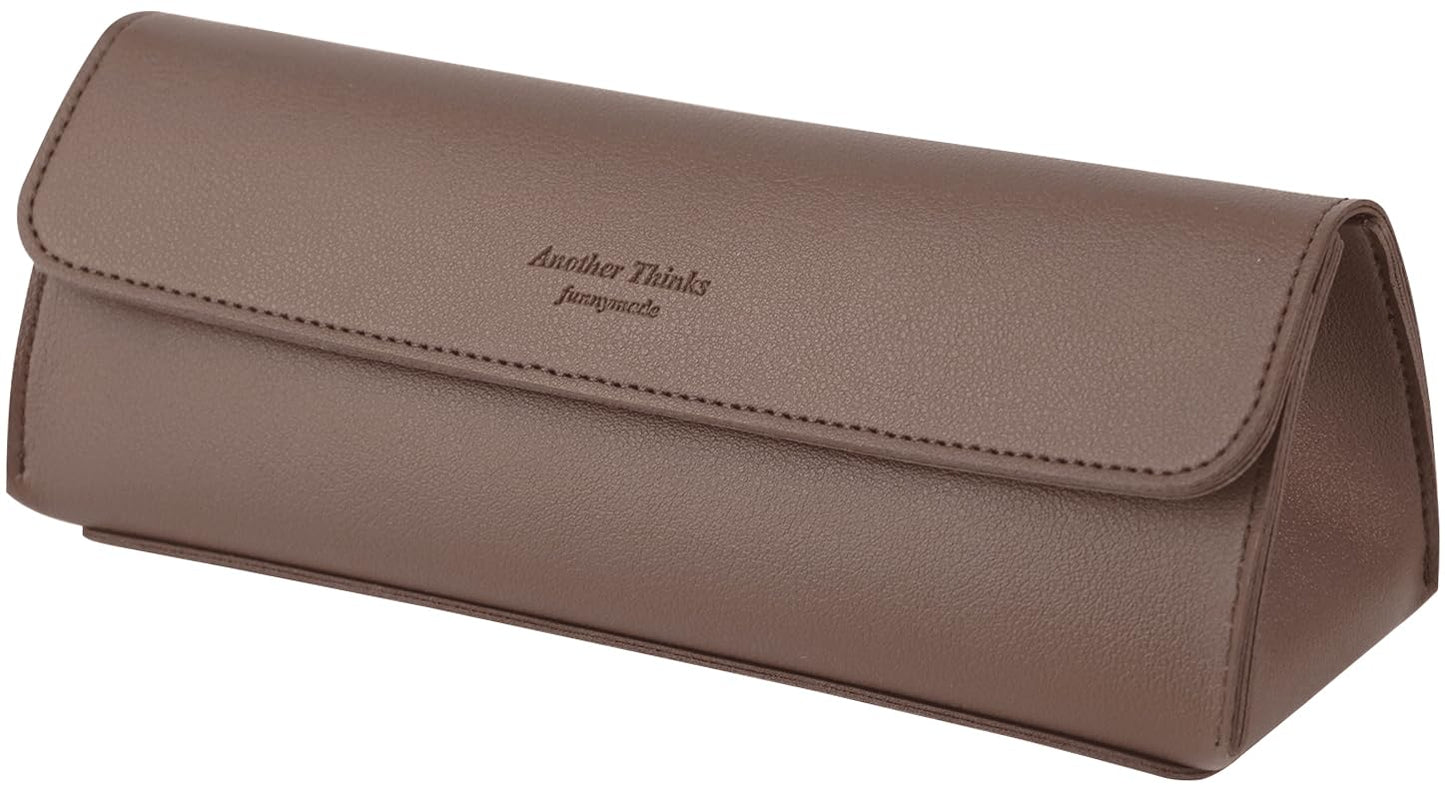 carrotez Stylish PU Leather Makeup Bag: Versatile Travel Toiletry Bag & Cosmetic Pouch, Small Makeup Organizer for Purse Essentials, Ideal Makeup Brush Holder & Sunglasses Case for Women - Cocoa Brown