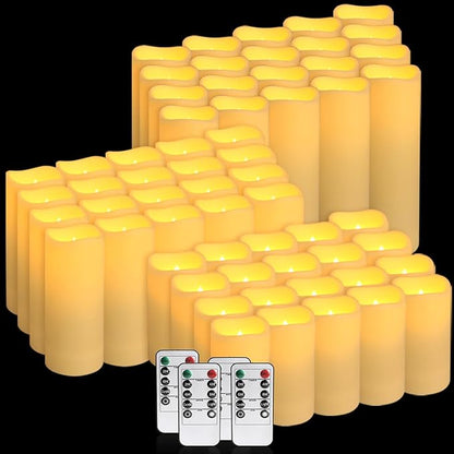 48-Pack LED Flameless Candles with Remote Control - Perfect for Home, Parties, and Special Occasions - Create a Magical Ambiance Effortlessly(Three Sizes)