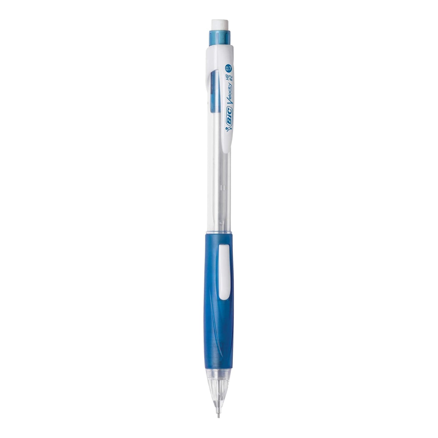 BIC Velocity Side Clic Mechanical Pencils, With Colorful Barrel, Medium Point (0.7mm), 4-Count Pack Mechanical Pencils With Eraser and Lead Refills