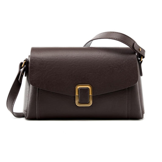 MoreFarther Genuine Leather Crossbody Bag for Women, Removable Satchel Adjustable Shoulder Bag (Chocolate)