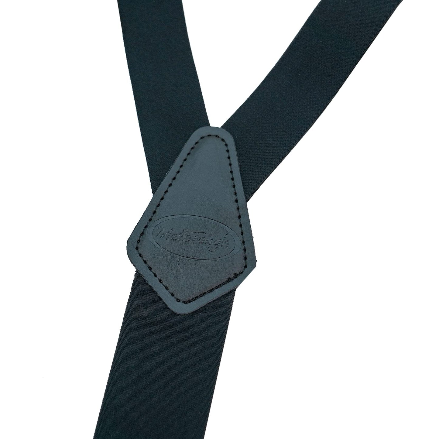 MELOTOUGH Belt Clip Suspenders for Men's Elastic Hook End Plastic Clip Suspenders Non Metal Airport Friendly,Black