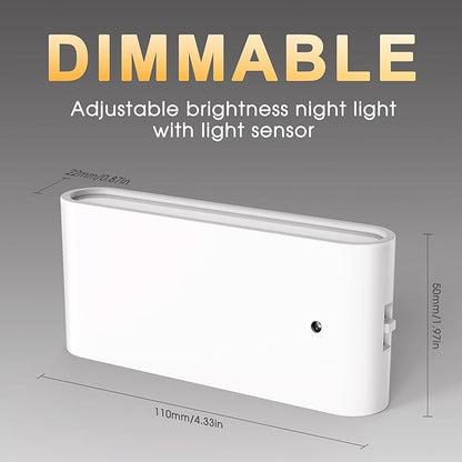 Briignite Night Lights Plug into Wall, 2 Pack, LED Night Light with Dusk to Dawn Light Sensor, Dimmable NightLight Plug in, 5000K Daylight White Nightlight for Kids Room Bedroom Hallway Kitchen