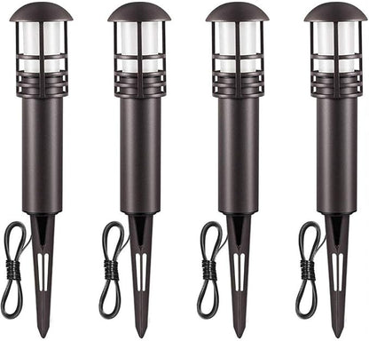 Outdoor Landscape Lighting - Low Voltage Garden Pathway Lights for Yard and Driveway, Aluminum Construction, Waterproof 12V 3W 3000K Warm-Yellow (4-Pack)