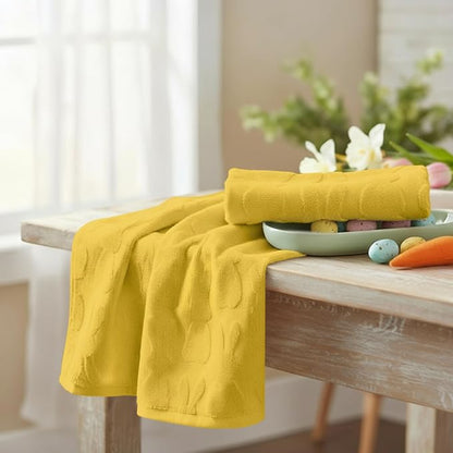 Artoid Mode 1 Pc Yellow 3D Rabbit Jacquard Easter Hand Towels