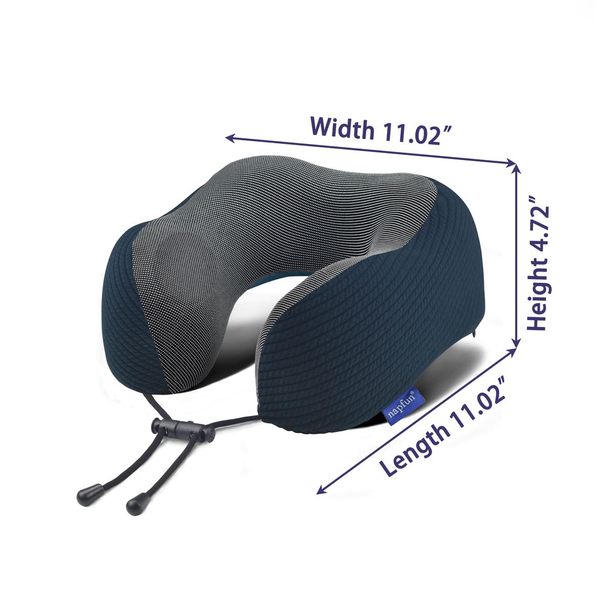 napfun Neck Pillow for Traveling, Upgraded Travel Neck Pillow for Airplane 100% Pure Memory Foam Travel Pillow for Flight Headrest Sleep, Portable Plane Accessories, Light Grey