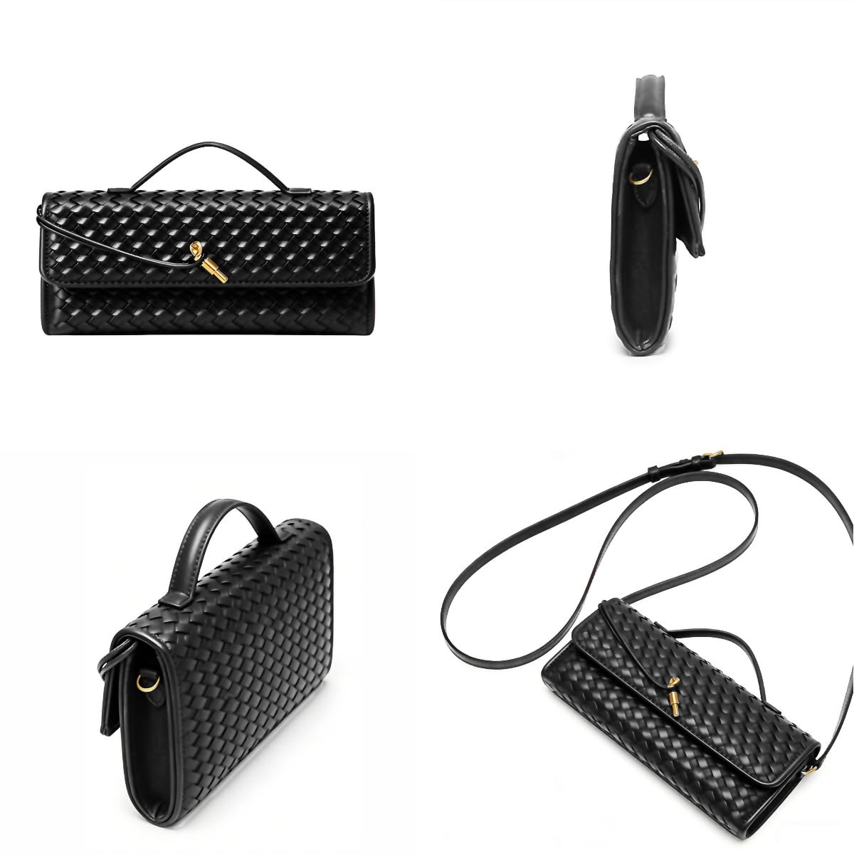 BaiYouDa Evening Clutch Purse for Women Casual Fashion Satchel Shoulder Handbag Vegan Leather Crossbody Bags Dark Green
